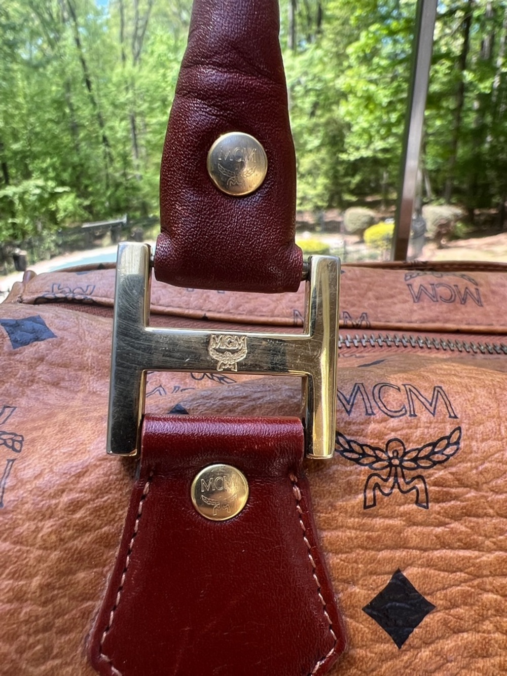 MCM Cognac Visetos Leather Satchel & Wallet Set/ Poshmark Authenticated - Picture 7 of 17